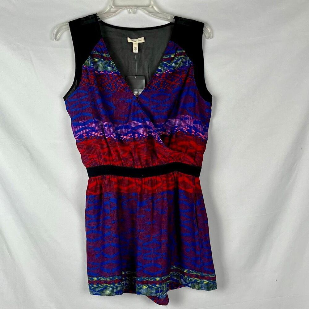 New! NWT Silence + Noise Sleeveless Printed Wrap-Front Romper M